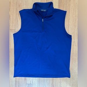 Ralph Lauren Polo Top Womens Large  Sleeveless  Zipper Blue  Golf Clasic Fit